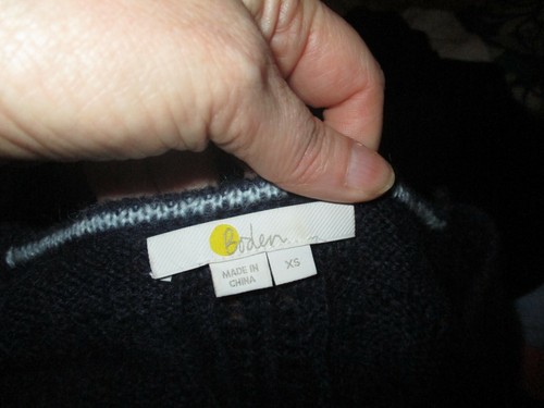 Ladies Boden Navy Blue Open Knit Acrylic Wool Mohair V-Neck Sweater Size XS - Picture 4 of 5