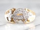 3.00Ct Round Cut Lab-Created Diamond Shriner Symbol Ring 14k Yellow Gold Plated