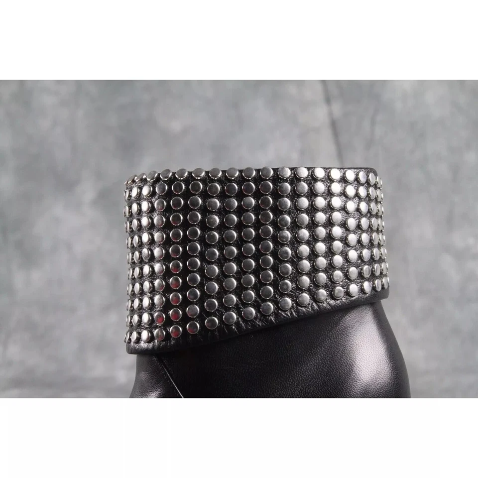 BOTINES DE CUERO NEGRO TACHONADO STILETTO Saint Laurent Paris UE 35 NUEVOS 0268 Foto 2 de 4