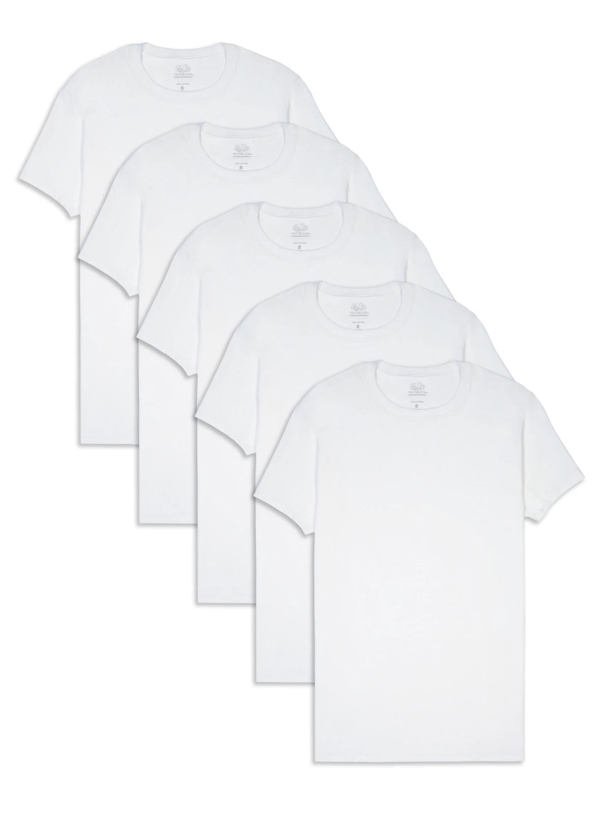 Fruit of the Loom Men's CoolZone White Crew T-Shirts, 5 Pack