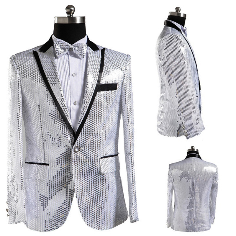Men’s Sequined Jacket for Party, Dance & Stage Wear