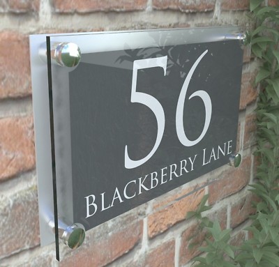 Modernes Hausnummernschild Adresse Türschild Eigentum Namensschild ParA4-28WA