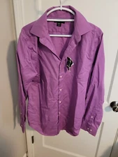 Structure Men's Purple Button Down Dress Shirt Large Size 16-16 1/2 New But Read