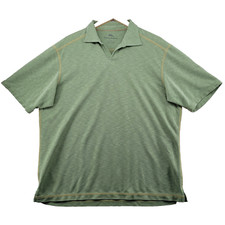 Tommy Bahama Shoreline Surf Modal Blend Men's Size L Solid Green S/S Polo Shirt