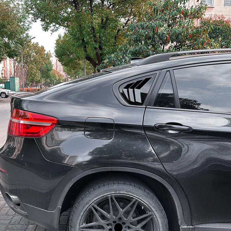 1 par de persianas de ventana lateral trasera negro brillante para BMW X6 E71 E72 2008-2014 Foto 3 de 4