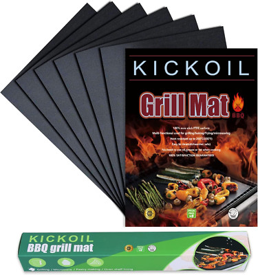 Juego de 6 alfombrillas para parrilla, reutilizables y antiadherentes, para asar