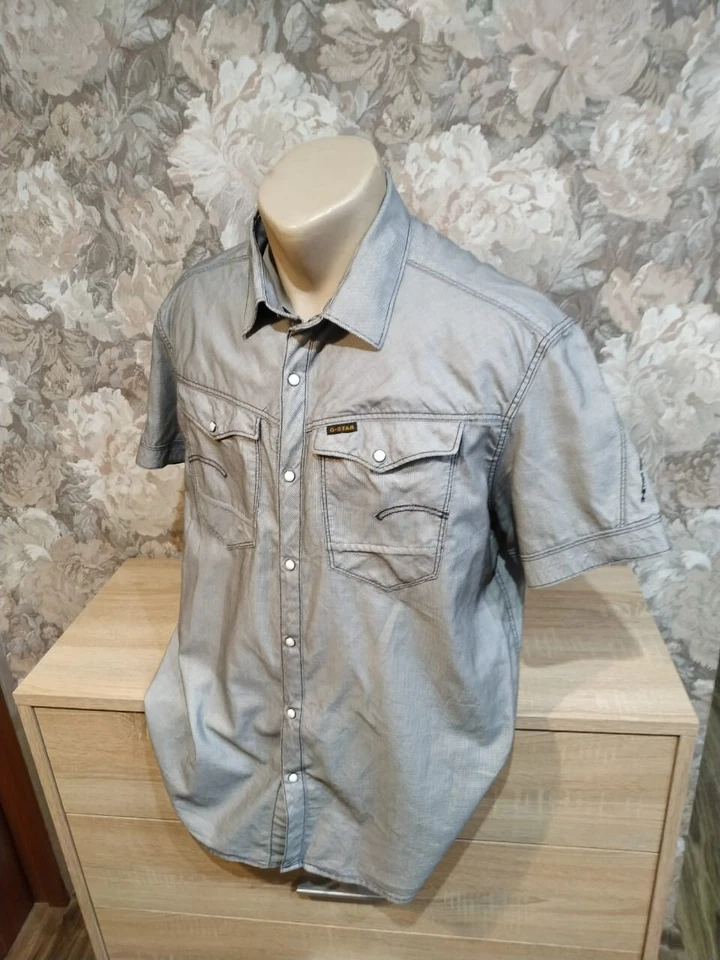 G-STAR Camisa Hombre Talla XL Gris Bolsillos Foto 4 de 4