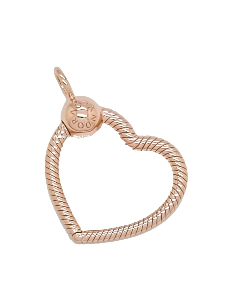 New 100% Authentic PANDORA Rose Gold Heart Pendant O Charm Holder 