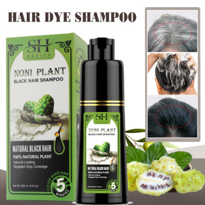 1/2x Instant Black Hair Dye Shampoo for Women&Men,3in1 Hair Color Shampoo