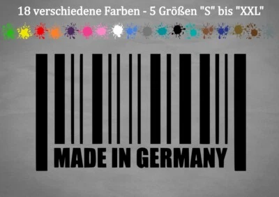 STICKERFREAKS Made in Germany Barcode Aufkleber Tuning Deutschland Sticker 18 Farben 5 Größen