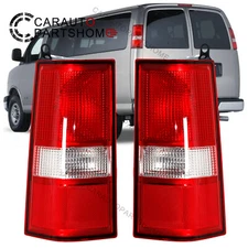 Pair Tail Light Halogen For 2003-22 2023 Chevy Express/GMC Savana Lamp Assembly