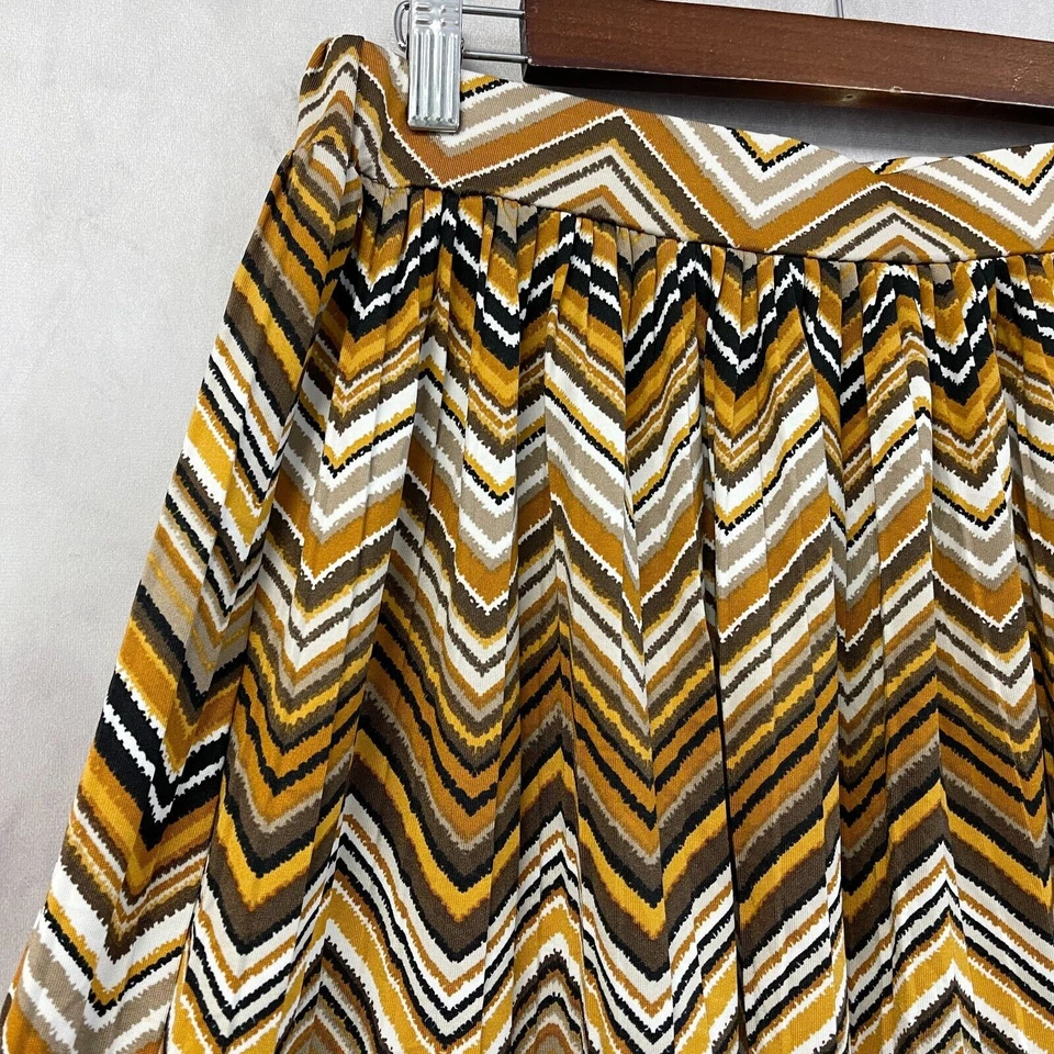 Falda Cato Chevron Zig Zag Mujer Mediana Plisada Bohemia Vaquera Occidental Elastizada Foto 2 de 4