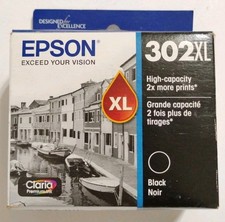 Genuine EPSON 302XL Claria Black Ink Cartridge High Capacity EXP 2021 SEALED