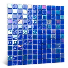 Glass Mosaic Tile, Pool Glass Mosaic Backsplash 12 x 12 Inch for Swimming Poo...