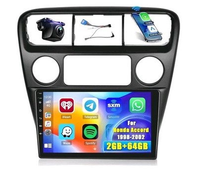 64GB Android 13 Apple CarPlay Car Stereo BT GPS Radio For Honda Accord 1998-2003