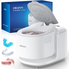 30W Ultrasonic Retainer Cleaner Machine,IPX7 Waterproof Dental Cleaning Pod,4...