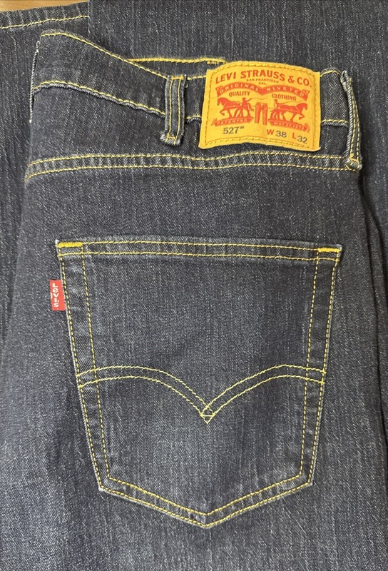 Levi's 527 Men's Jeans Original Fit Straight Leg Dark Wash Button Fly 38x32