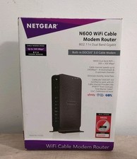 Netgear N600 WiFi Cable Modem Router C3700 802.11 Dual Band Gigabit In Box READ