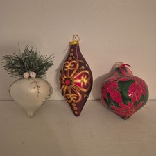 Boules de no l anciennes  Lot De 3  Excellente Condition