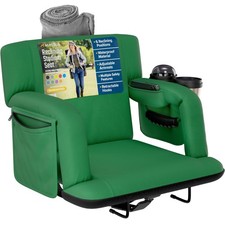 Alpcour Reclining Stadium Seat Hunter Green 21inch Wide Bleacher Chair