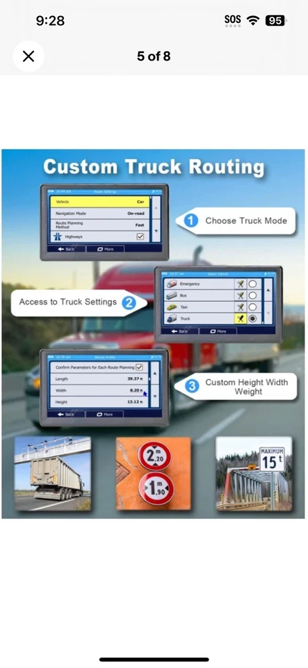 Semi Truck Gps Commercial Driver Big Rig Accessories Navigation System Trucker - Image 4 of 4