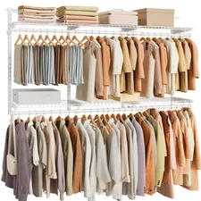 SONGMICS HOME Closet System, Closet Insert Organizer, 4-8 ft, Adjustable Meta...