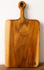 Large Elm Wood Cutting Board 15.7x7.9in Handle Handmade Charcuterie Serving Tray