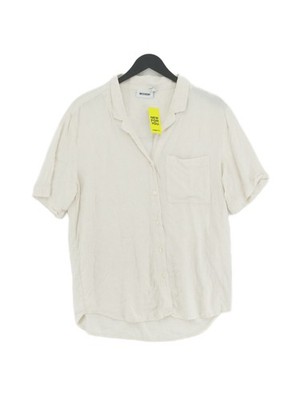 Weekday Women's Shirt S White 100% Other Short Sleeve Collared Basic