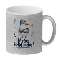 Glitzer-Kaffeebecher MöWe - Glitzertasse Im Maritimen Look Tasse Mit Spruch:
