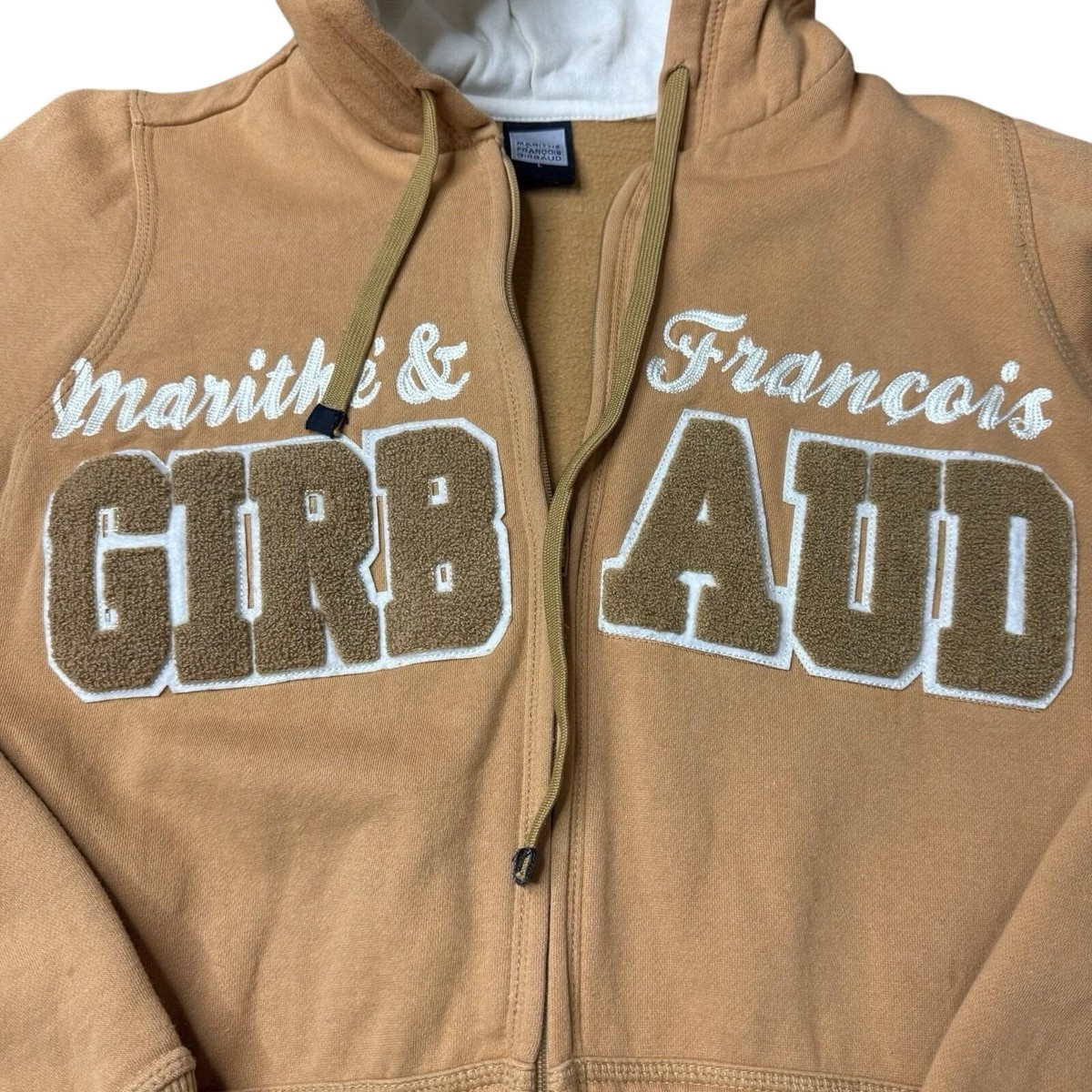 Marithe Francois Girbaud Mens L Orange Zip Up Hoodie Girbaud Logo