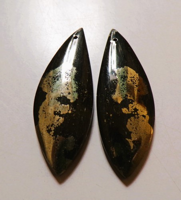 #ad 71.55 Cts Natural Apache Gold Drilled Cabochon Match Pair Gemstone 48.3X17MM 98 $7.22