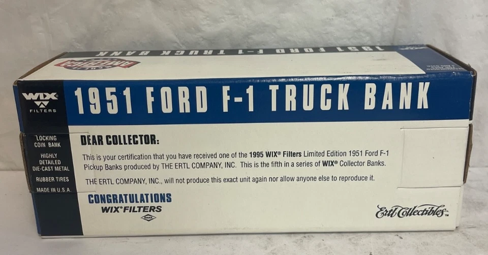 Ford F-1 1951 Truck Bank 1995 edición limitada ERTL NUEVO EN CAJA Foto 3 de 4