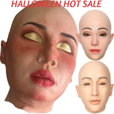 Realistic Silicone Female Face Mask Crossdresser Head Mask For women For Cosplay