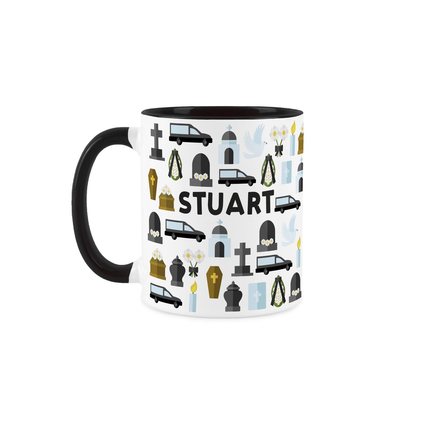 Personalised Funeral Director Mug - Trades Novelty Gift - Black Ceramic Cup