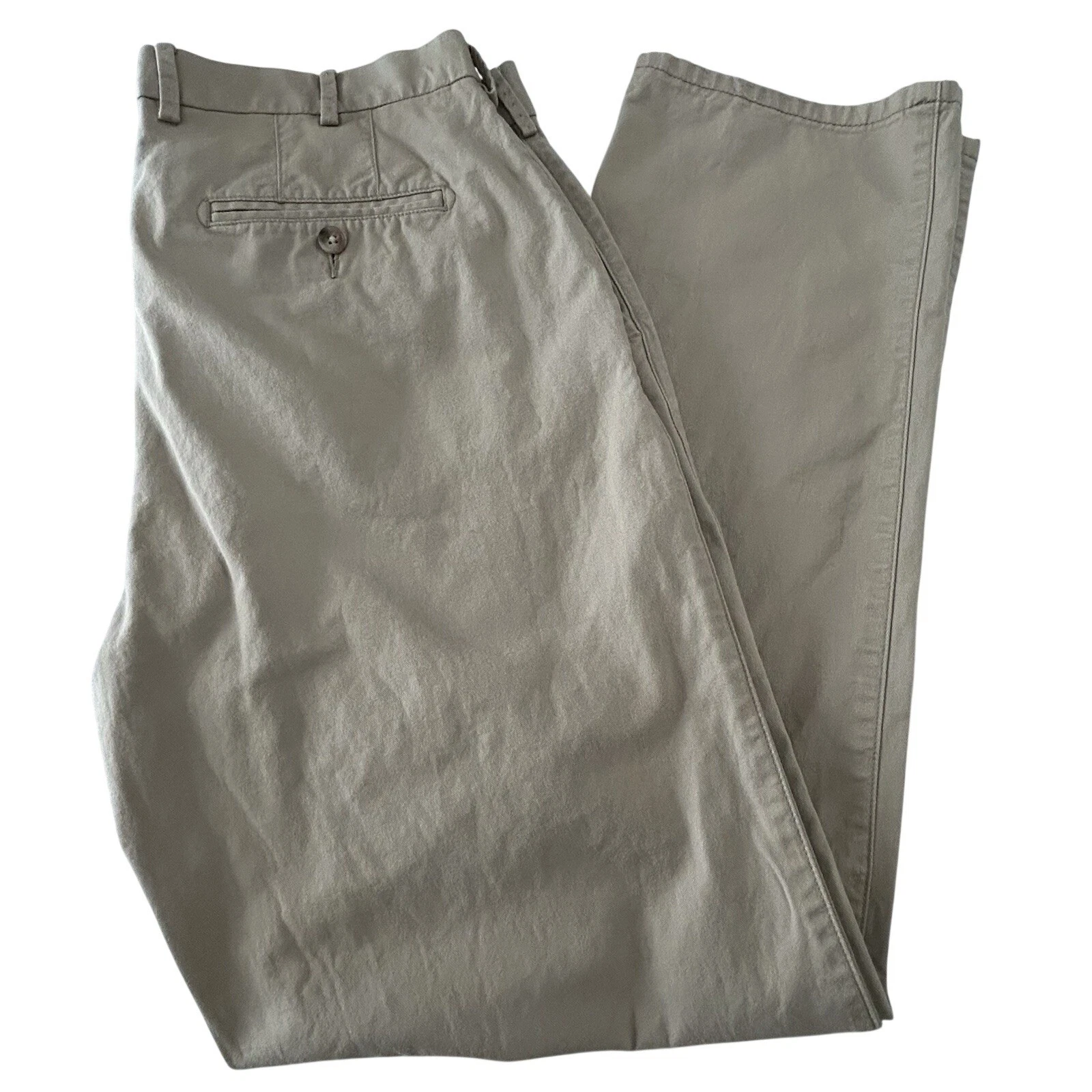 Peter Millar Pants Size 34 Tan Pima Cotton Made in Peru 30" Inseam EUC
