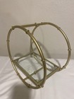 Modern Gold Metal Glass Round Hanging or Free Standing Display Shelf Plant Rack — photo 2