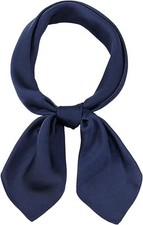 Women's Square Satin Scarf 27.5" Bandanas Solid 50s Retro Neck Scarves Navy Blue