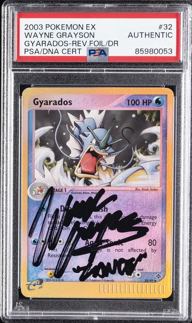2003 POKEMON EX DRAGON #32 GYARADOS-REVERSE FOIL PSA AUTHENTIC AUTO AUTHENTIC
