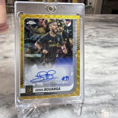 Topps 2024 Chrome MLS Denis Bouanga Gold Wave Auto #CA-DB LAFC /50 Soccer