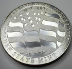 1 TROY OZ .999 FINE SILVER LIBERTY EAGLE AMERICAN FLAG RI3