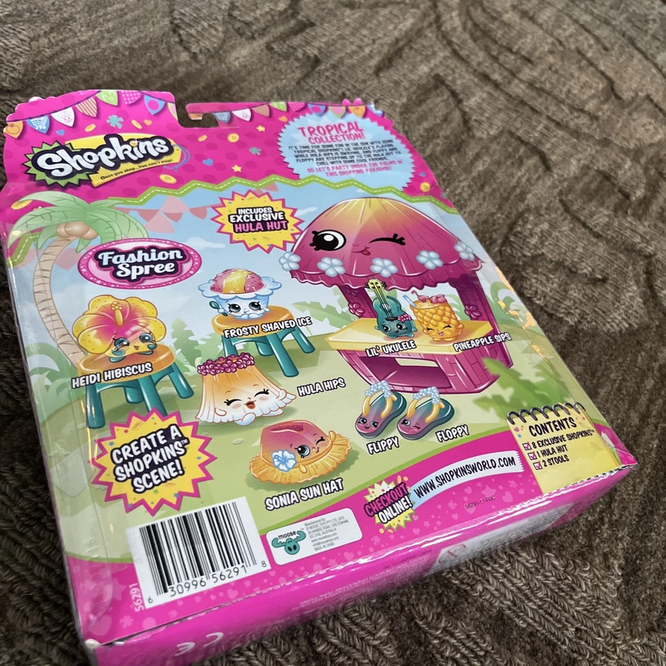 Novo Shopkins Fashion Spree COLEÇÃO TROPICAL Pacote Temático Deluxe Hula Hut! - Imagem 2 de 2