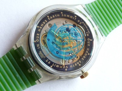 Swatch 1992 automatic model, Earth Summit TIME TO MOVE Product number SAK102