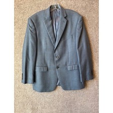 Lauren Ralph Lauren Silk Wool Blend Windowpane Plaid Blazer Sport Coat