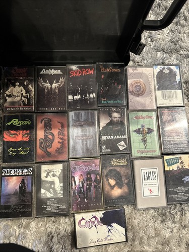 Hard Rock Cassette Tapes Lot Poison Skid Row Cinderella Ozzy & More Nice