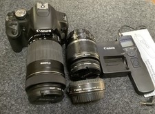 Canon EOS Rebel T1i SLR Camera Starter Kit 2 Lenses Hoya Filters Made In Japan