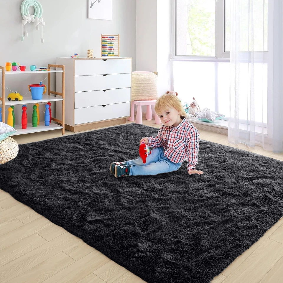 Extra Soft Shaggy Rugs Large Non Slip Indoor Rooms Carpet Rug Fluffy Door Mats - Image 3 of 4