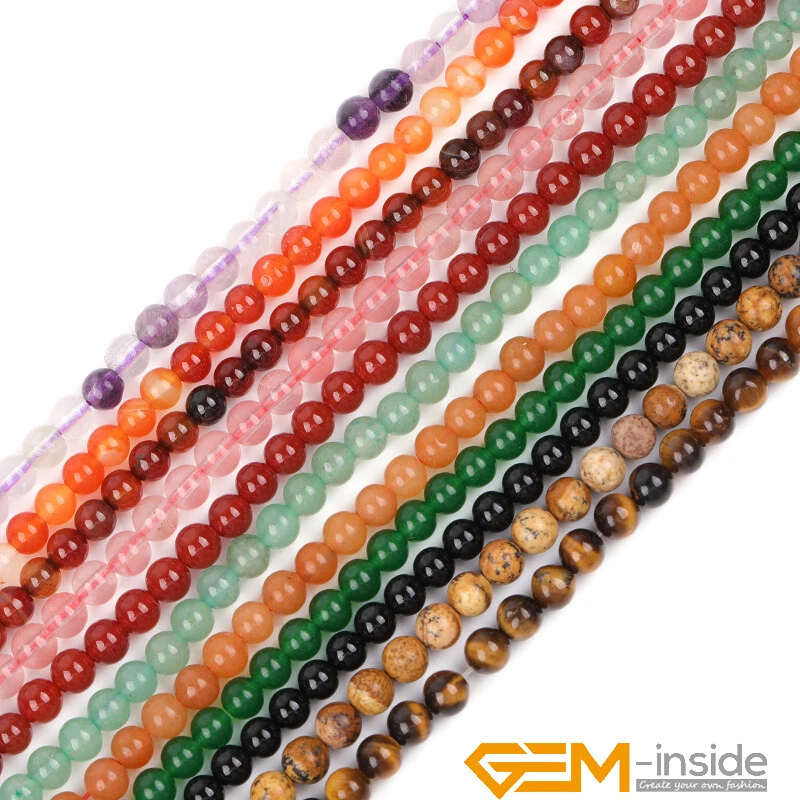 Wholesale Lot Natural Gemstone 2mm 3mm 4mm Tiny Small Spacer Loose Beads 15" - Image 2 of 4