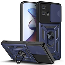 For Motorola Moto S30 Pro Shockproof Ring Stand Armor Case + Screen Protector