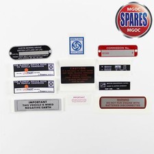 Classic MG MGB GT 1972 to 1975 Decals & Sticker Set