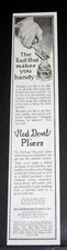 1919 OLD MAGAZINE PRINT AD, RED DEVIL PLIERS, THE TOOL THAT MAKES YOU HANDY!
